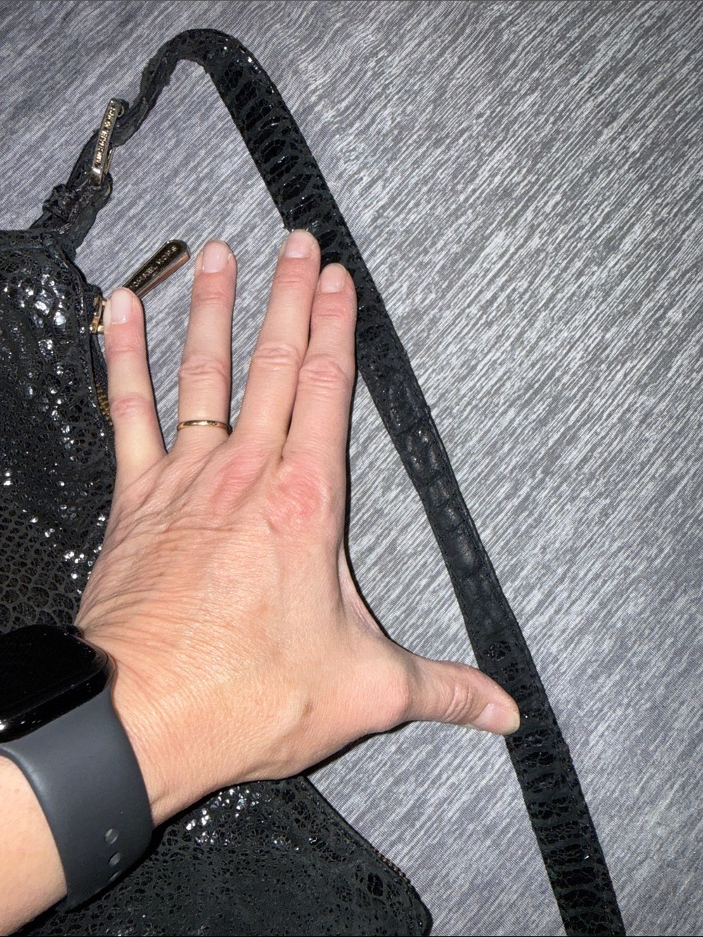 Michael Kors Black Snake-Embossed Shoulder Bag - Picture 11 of 11